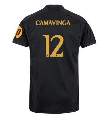 Real Madrid Eduardo Camavinga #12 Tercera Equipación 2023-24 Manga Corta